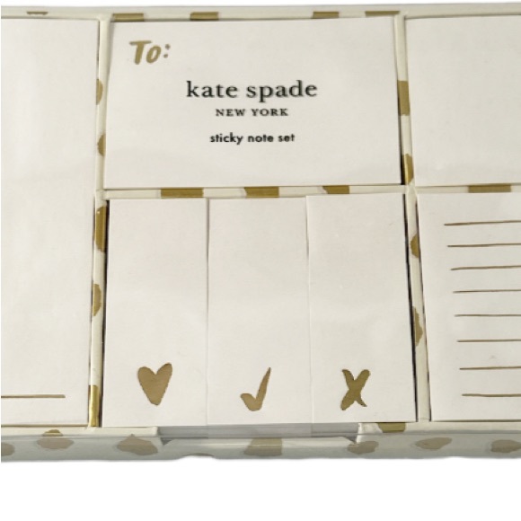 NEW ♠️Kate Spade New York ♠️ GOLD FLAMINGO DOT Sticky Note Set 🌟🌟🌟 - Picture 4 of 7